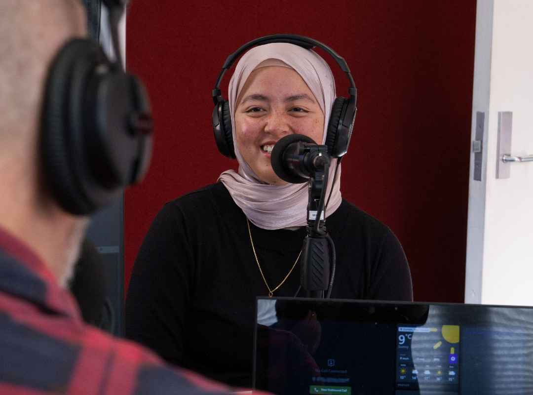 Arina Aizal - OAR FM Youth Coordinator / Community Connector; with Jeff Harford - OAR FM Community Liaison