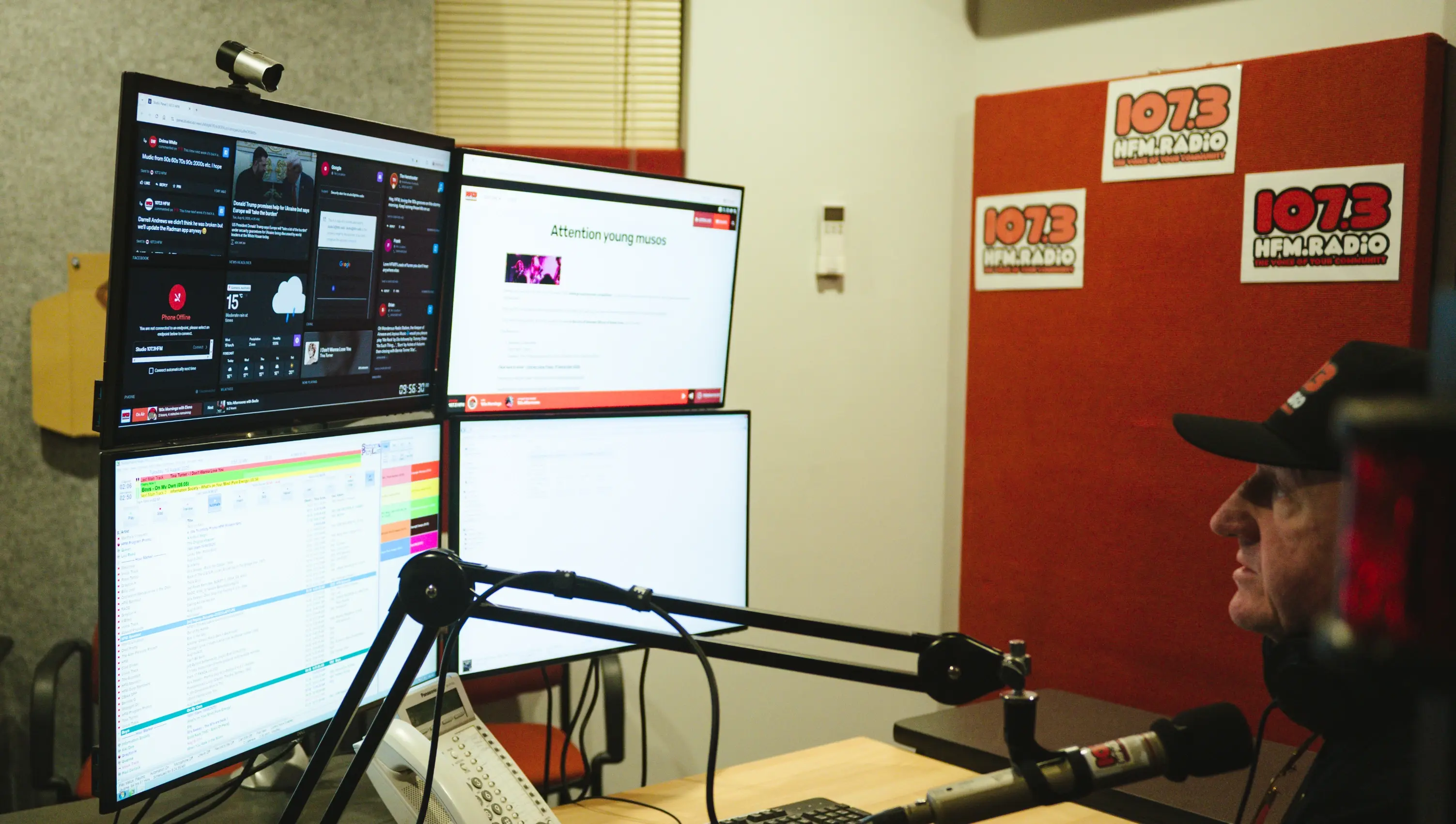 107.3 HFM's radio studio