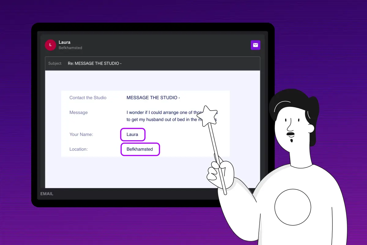 AI-powered listener profile creation automatically extracting names and locations from email content